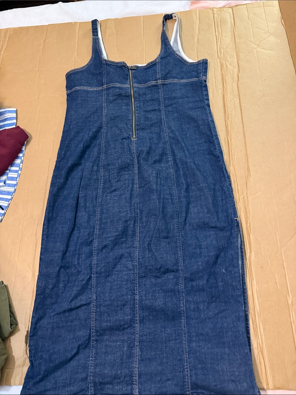 wild fable Dark Blue Denim Midi Tank Dress - Picture 2 of 3